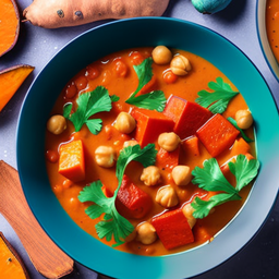 Chickpea and Sweet Potato Stew |  high protein vegetarian recipes