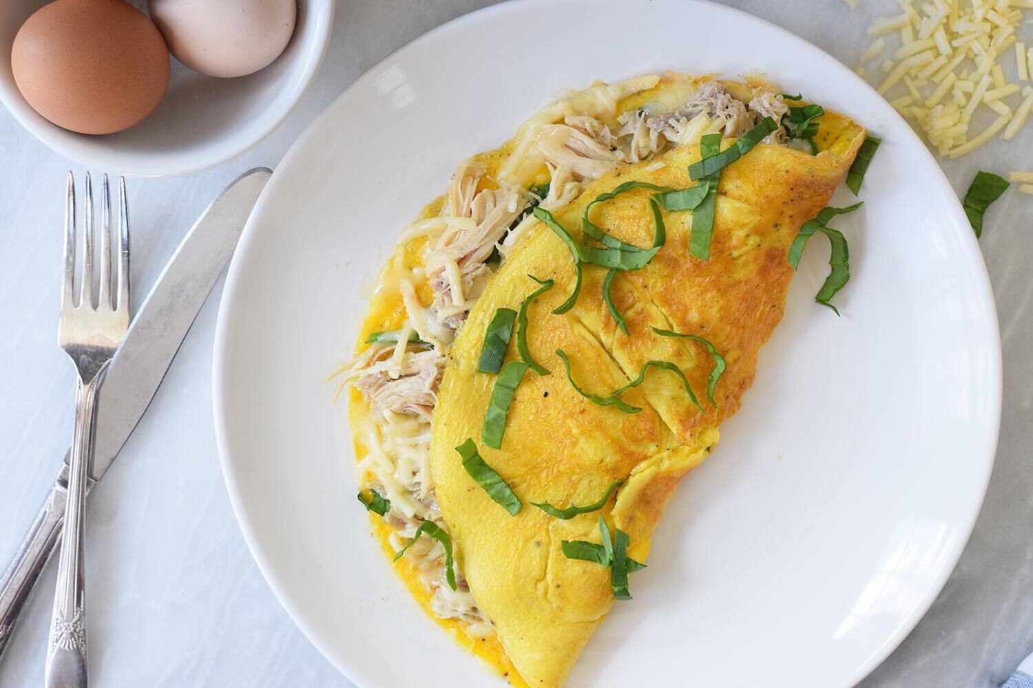 Protein-Packed Breakfast- Chicken and Spinach Omelette